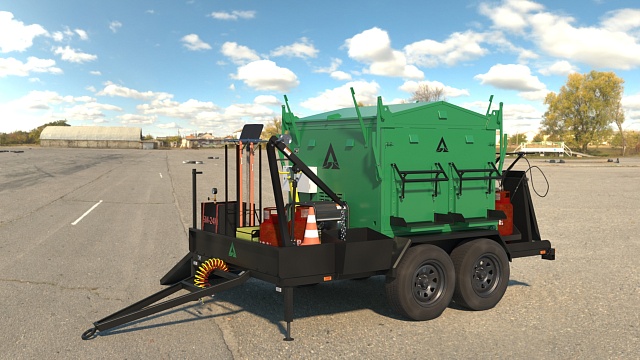 Термос-бункер на прицепе  для горячего асфальта 4BTR